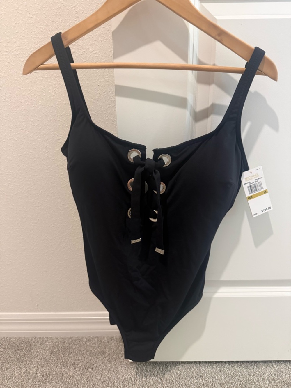 Michael Kors women’s size 14 new with tag black swimsuit!